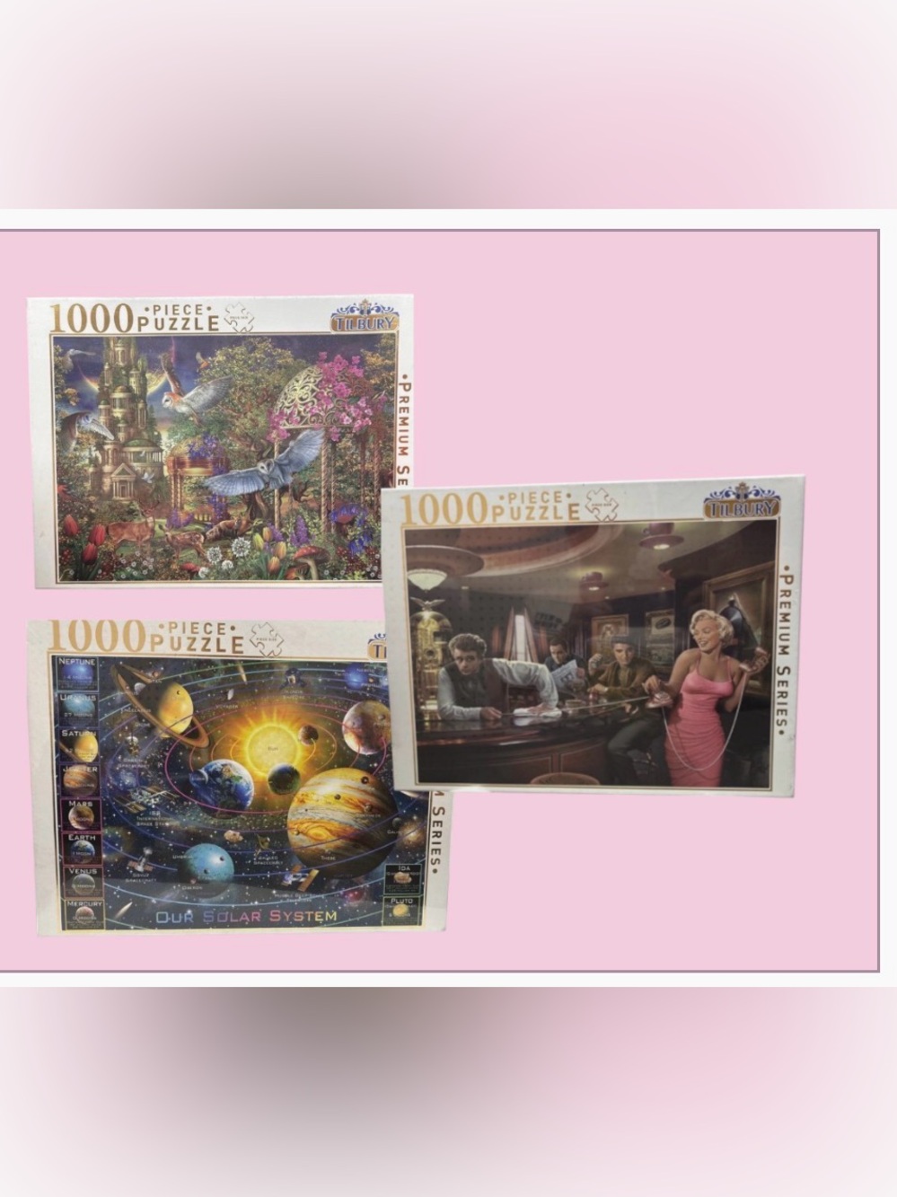 Lot of 3 three 1000-Piece Jigsaw Puzzles by Tilbury Puzzles